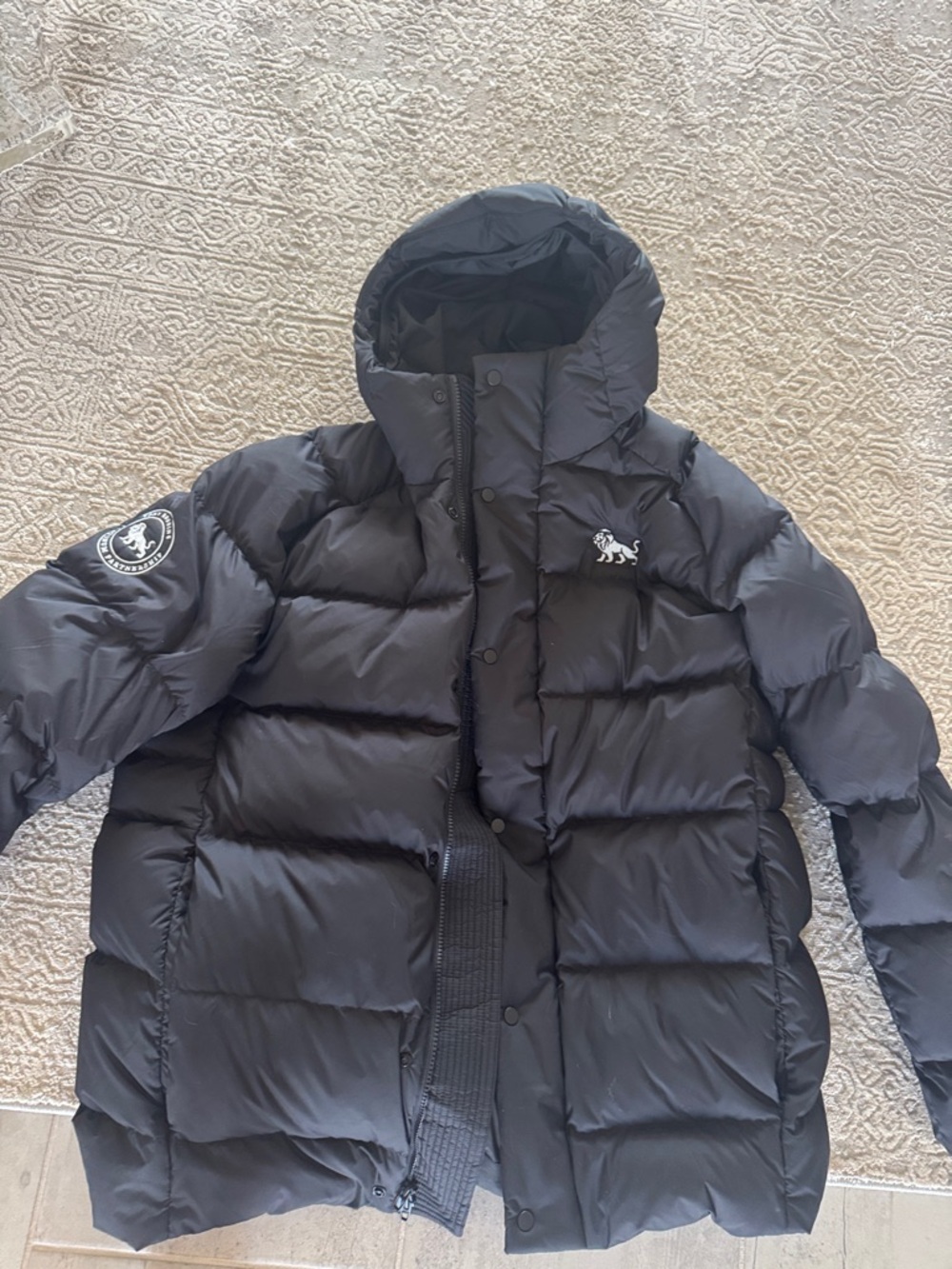 lululemon Tony Robbins jacket Men's Black Hooded Puffer Coat